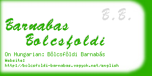 barnabas bolcsfoldi business card