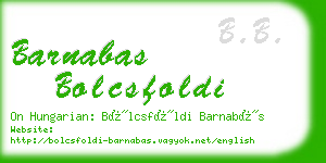 barnabas bolcsfoldi business card